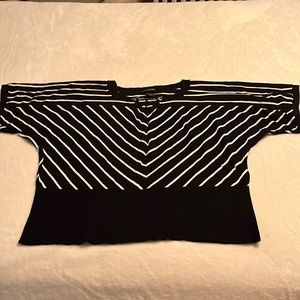 Striped dolman sleeve sweater